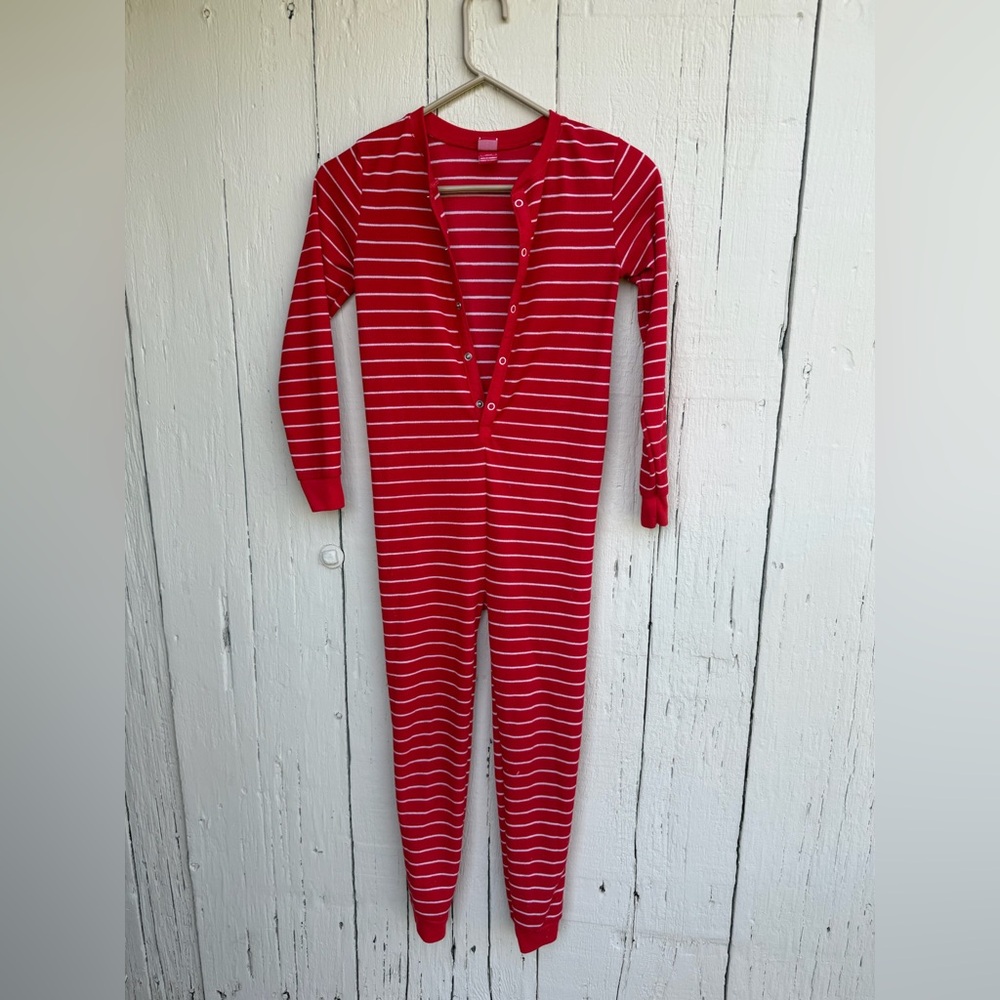 Red Striped Kids One Piece Pajamas